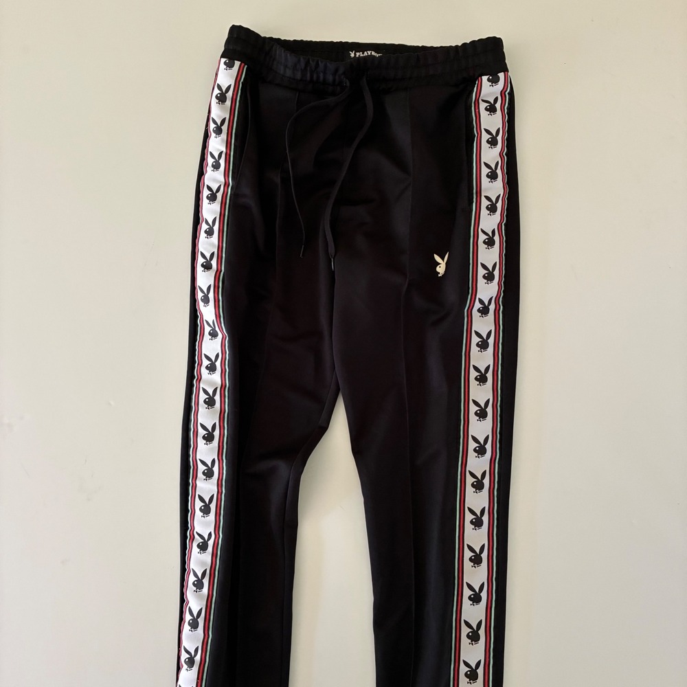 Playboy by PacSun Size Small Black Logo Track Pants Joggers Streetwear